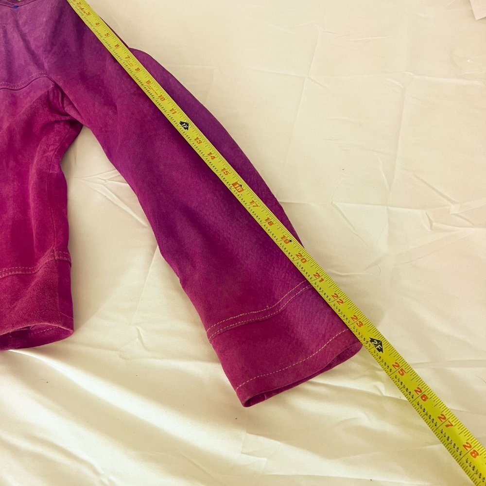VTG Marshall Fields Women's Suede Moto Jacket Magenta Extra Small - Picture 10 of 12